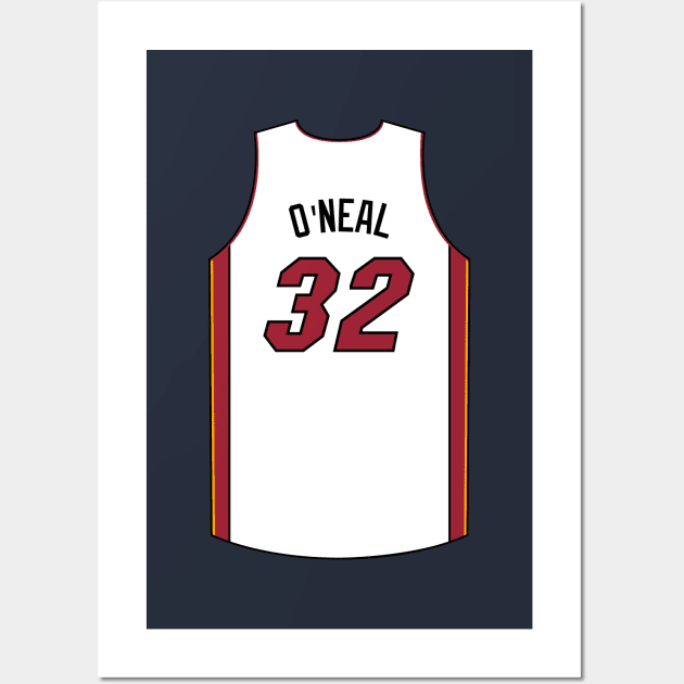 Shaquille O Neal Miami Jersey Qiangy Wall Art by qiangdade